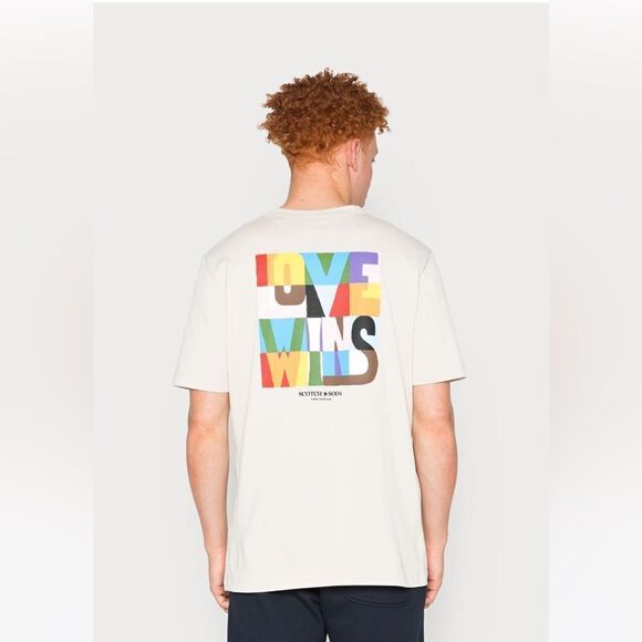 Scotch & soda LOVE WIN TEE WITH BIG BACK ARTWORK UNISEX - Print T-shirt Small - Picture 3 of 9